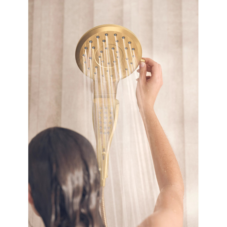 Brushed Gold Multi-Head Rain Shower with Handheld