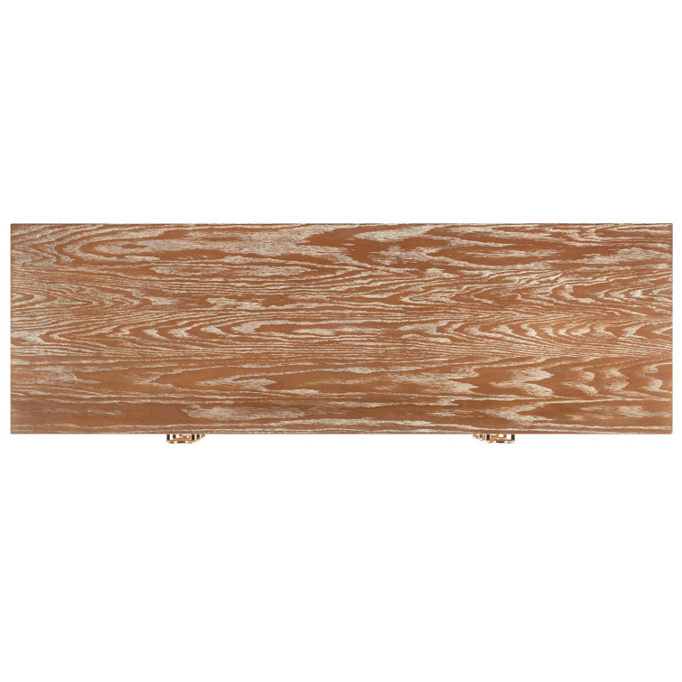 Rustic Oak 6-Drawer Transitional Dresser with Brass Hardware