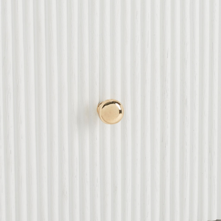 White and Gold 6-Drawer Double Dresser with Dovetail Drawer