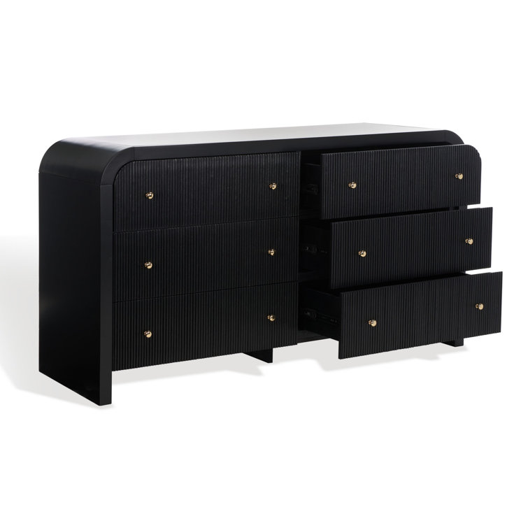 Liabella Black and Gold 6-Drawer Double Dresser