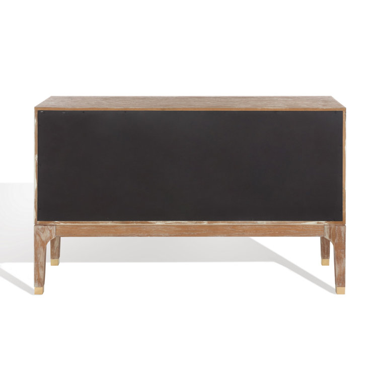 Rustic Oak 6-Drawer Transitional Dresser with Brass Hardware