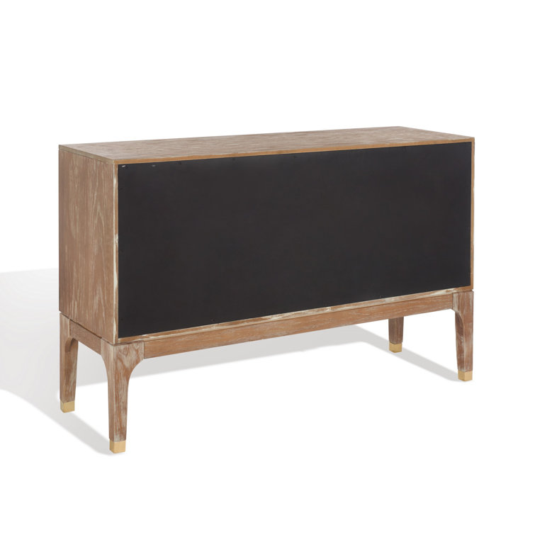Rustic Oak 6-Drawer Transitional Dresser with Brass Hardware