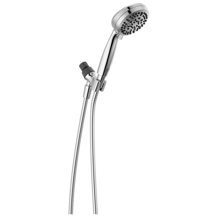 Chrome Adjustable Height Multi-Head Handheld Shower with Pulse