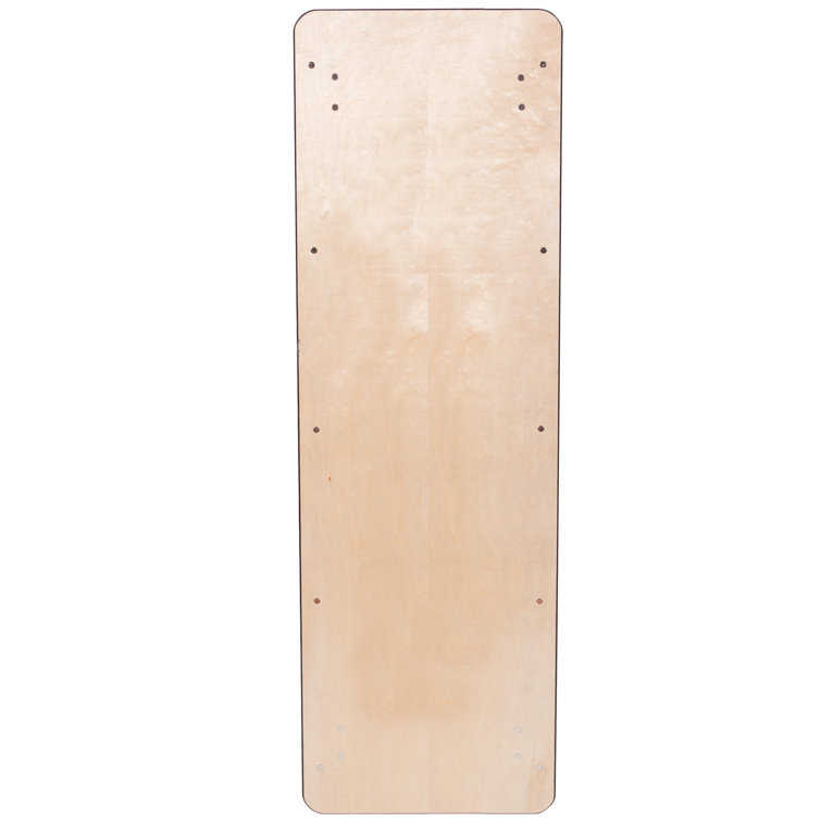 Sturdy Natural Wood Rectangular Banquet Table with Rubber Edge, 8'x30"