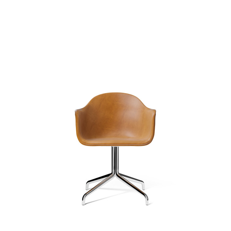 Cognac Leather and Aluminum Task Chair