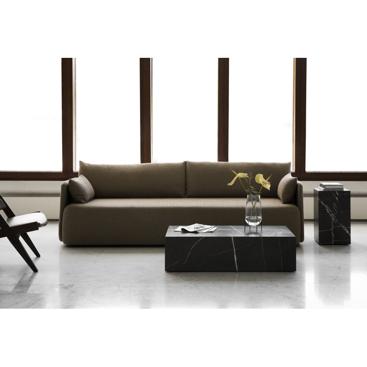 Gray Kendzo Rectangular Genuine Marble Coffee Table