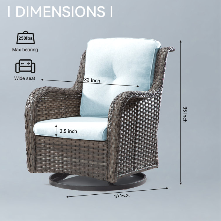 Modern Brown Steel Rocking Armchair with Baby Blue Cushions