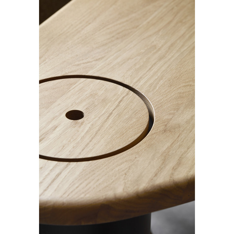 Natural Oak Eclipse Desk with Drawer and Metal Base