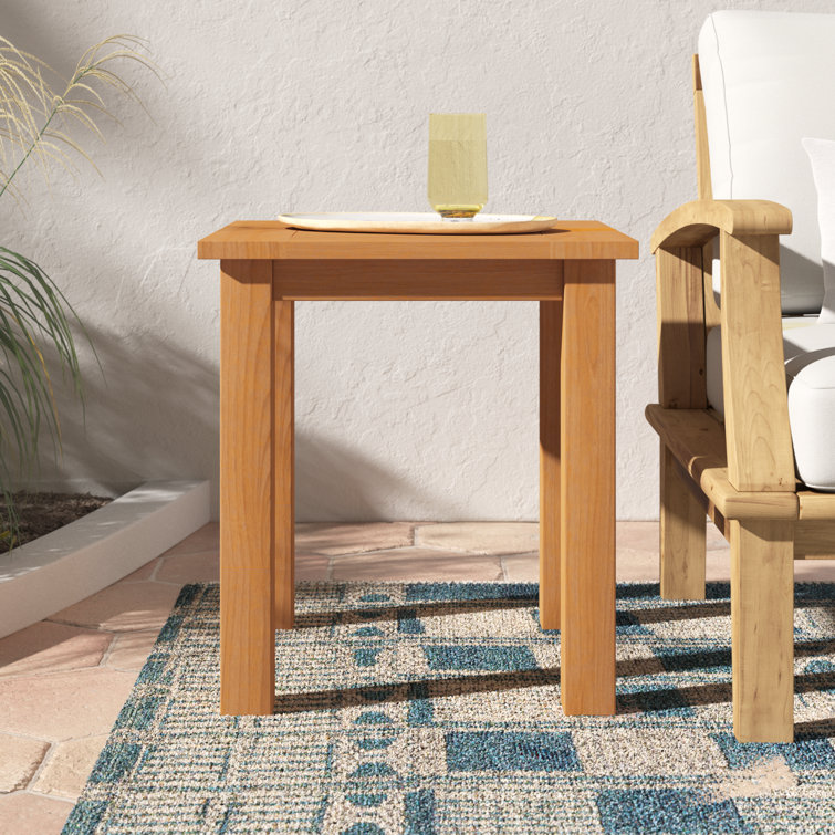 Highland 20'' Natural Teak Wood Outdoor Side Table
