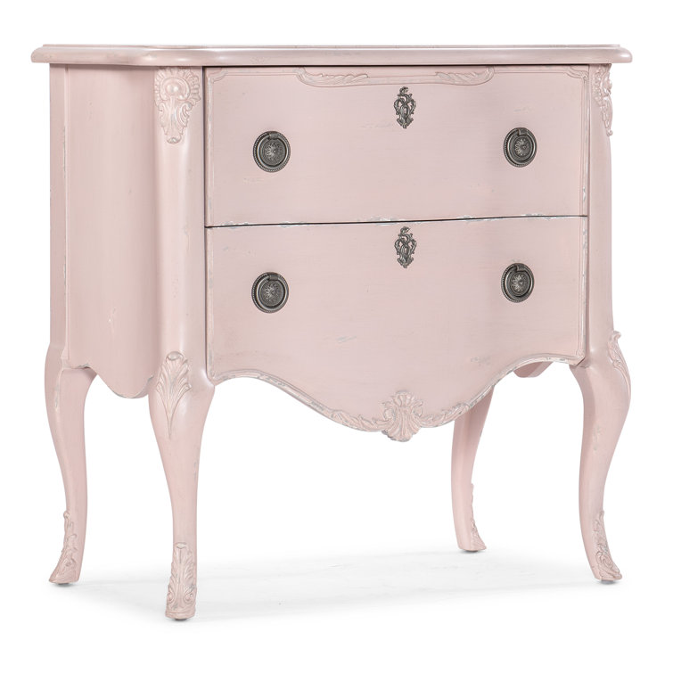 Pink Glam 2-Drawer Accent Chest with Dovetail Drawer