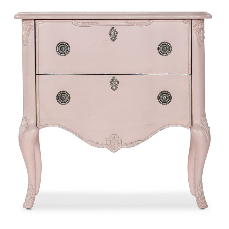 Pink Glam 2-Drawer Accent Chest with Dovetail Drawer