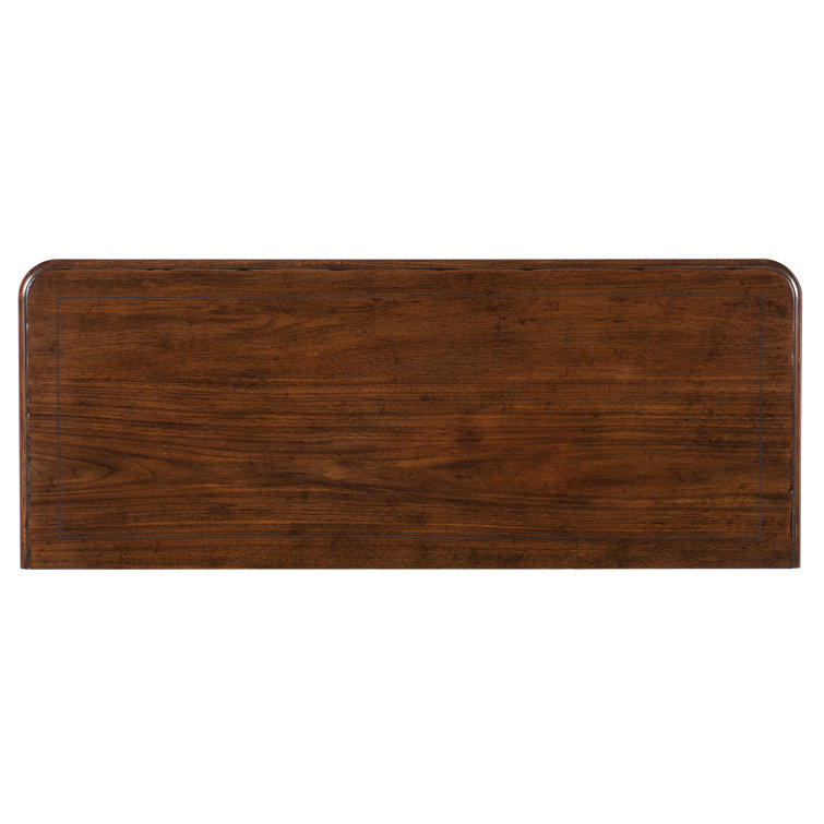 Pink and Brown Solid Wood 5-Drawer Chest with Floral Detailing