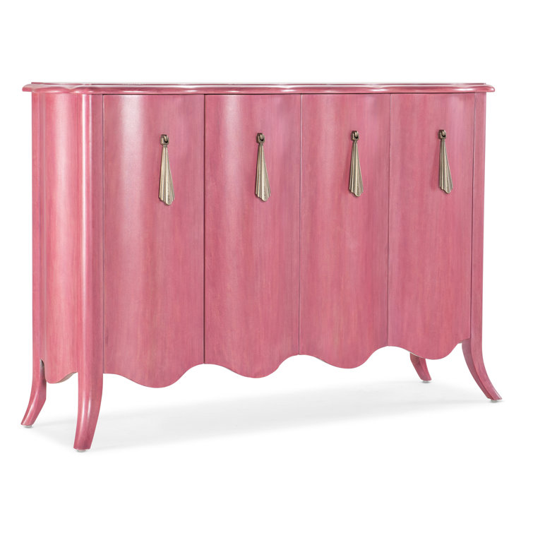 Pink 54.5'' Glam Transitional Sideboard with Bronze Pulls