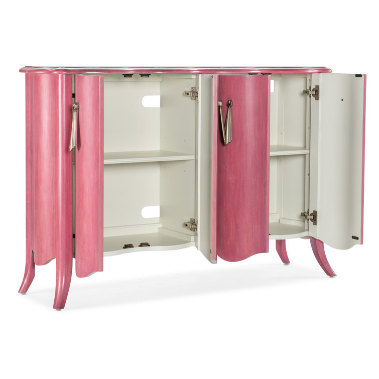 Pink 54.5'' Glam Transitional Sideboard with Bronze Pulls
