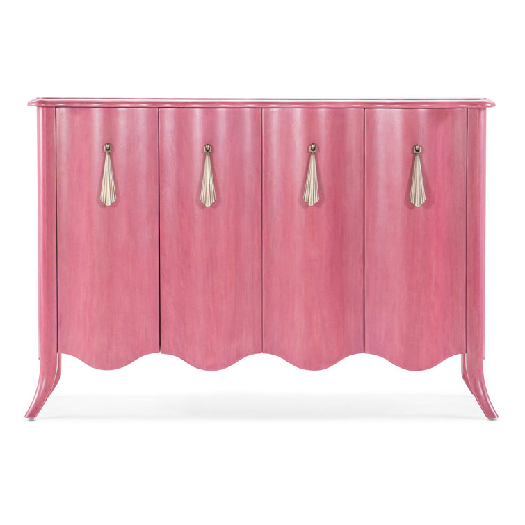 Pink 54.5'' Glam Transitional Sideboard with Bronze Pulls