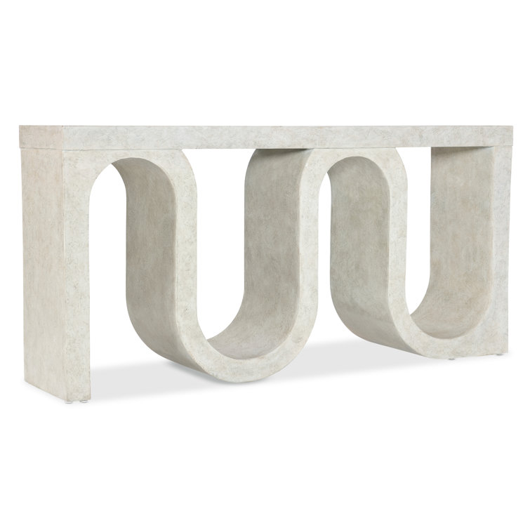 Cream Transitional Rectangular Wood Console Table with Storage