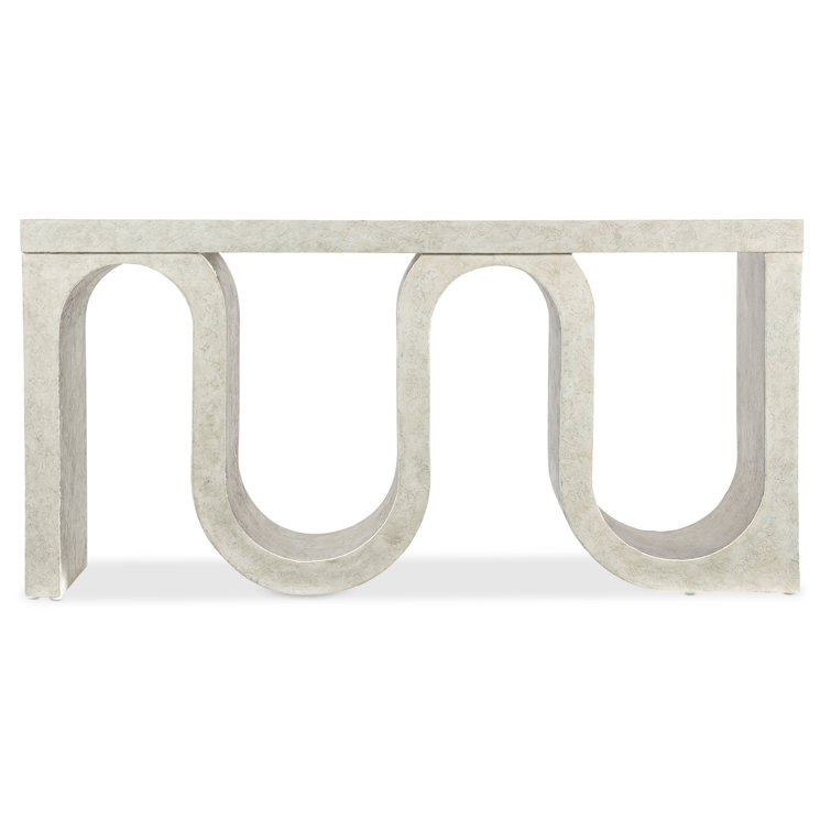 Cream Transitional Rectangular Wood Console Table with Storage