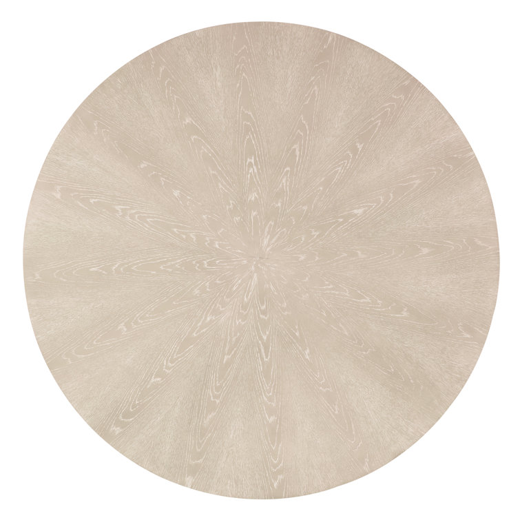 Cream Oak Veneer Round Extendable Dining Table