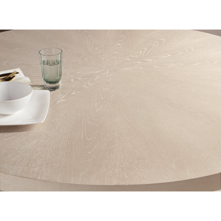 Cream Oak Veneer Round Extendable Dining Table