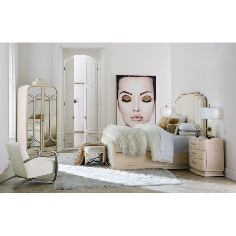 White Transitional 3-Drawer Nightstand with Metal Pulls