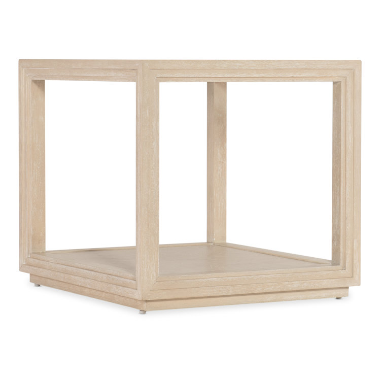 Cream Transitional Rectangular Wood and Metal End Table
