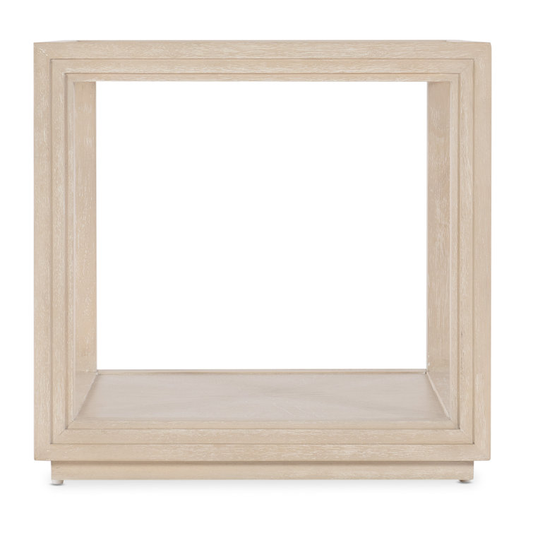 Cream Transitional Rectangular Wood and Metal End Table