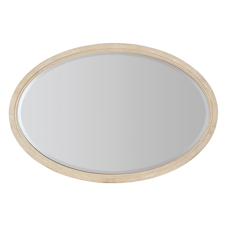 Cream Transitional Rectangular Wood Wall Mirror