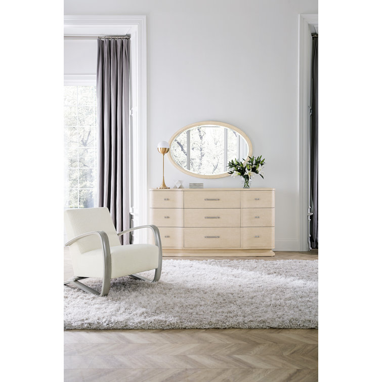 Cream Transitional Rectangular Wood Wall Mirror