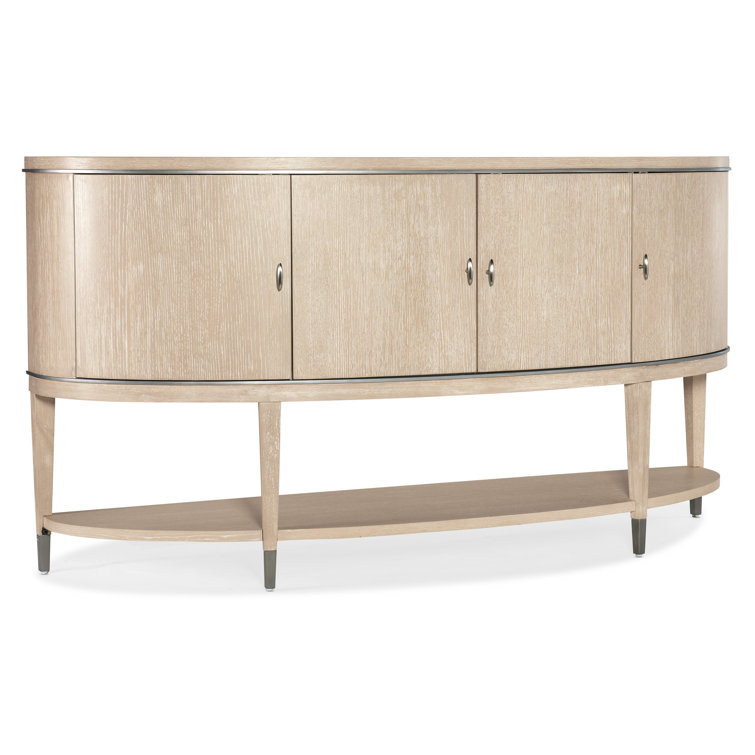 Cream Oak Transitional Sideboard with Metal Accents