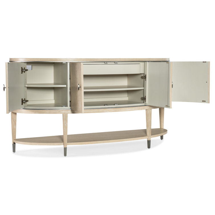 Cream Oak Transitional Sideboard with Metal Accents