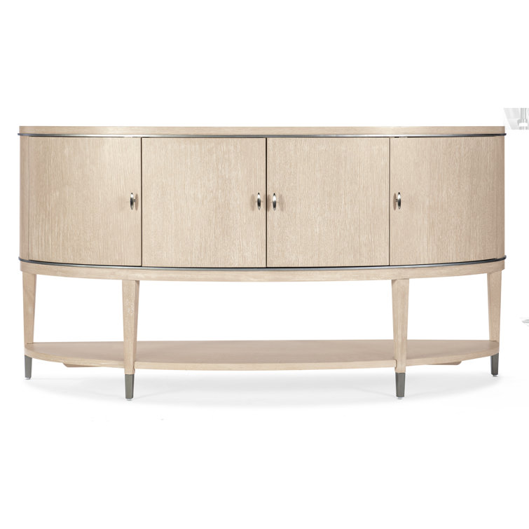 Cream Oak Transitional Sideboard with Metal Accents