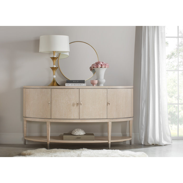 Cream Oak Transitional Sideboard with Metal Accents