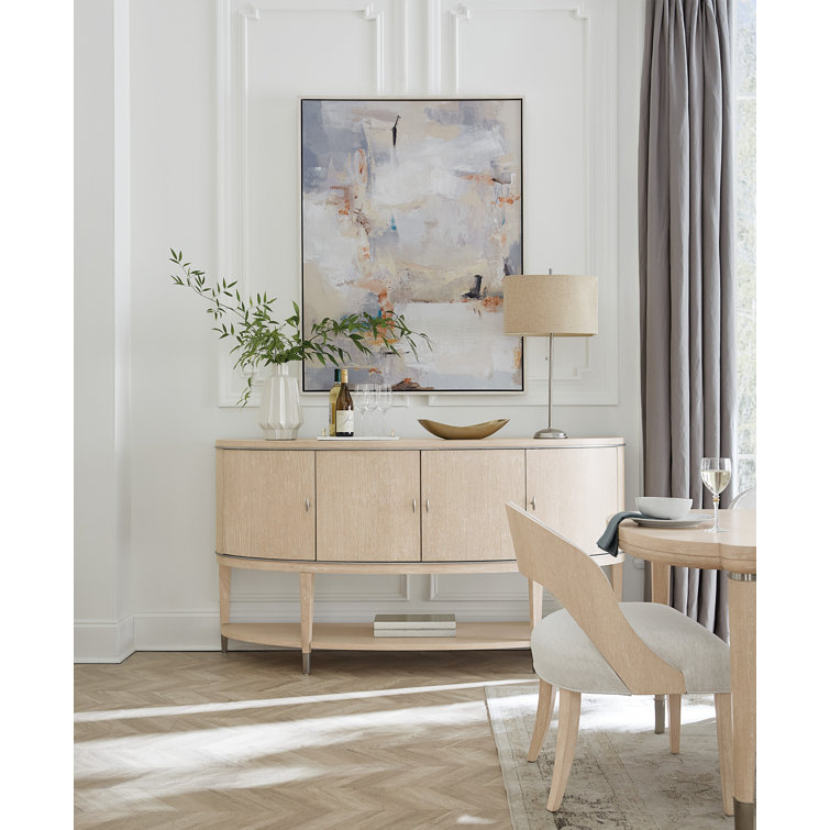 Cream Oak Transitional Sideboard with Metal Accents