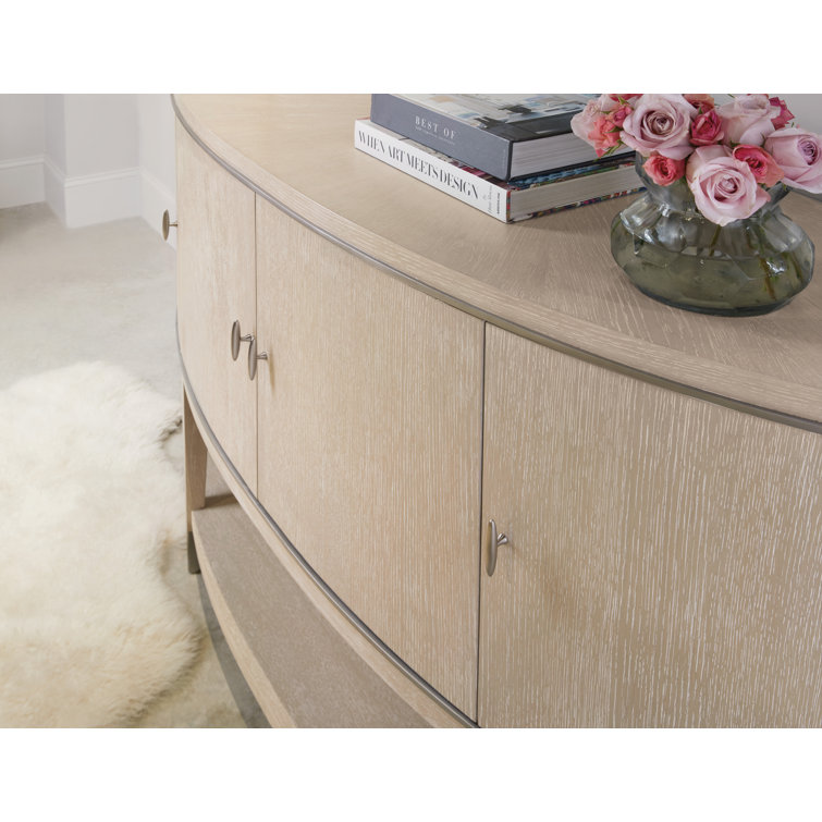 Cream Oak Transitional Sideboard with Metal Accents