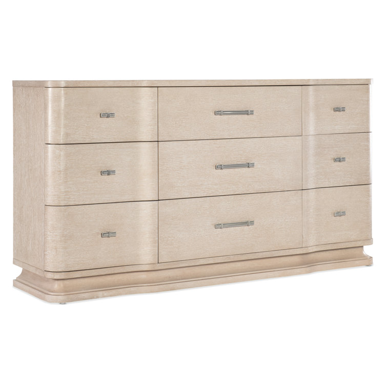 Cream Light Wood 9-Drawer Dresser with Soft Close