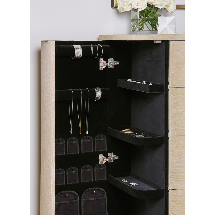 Cream Oak Transitional 5-Drawer Chest with Soft Close