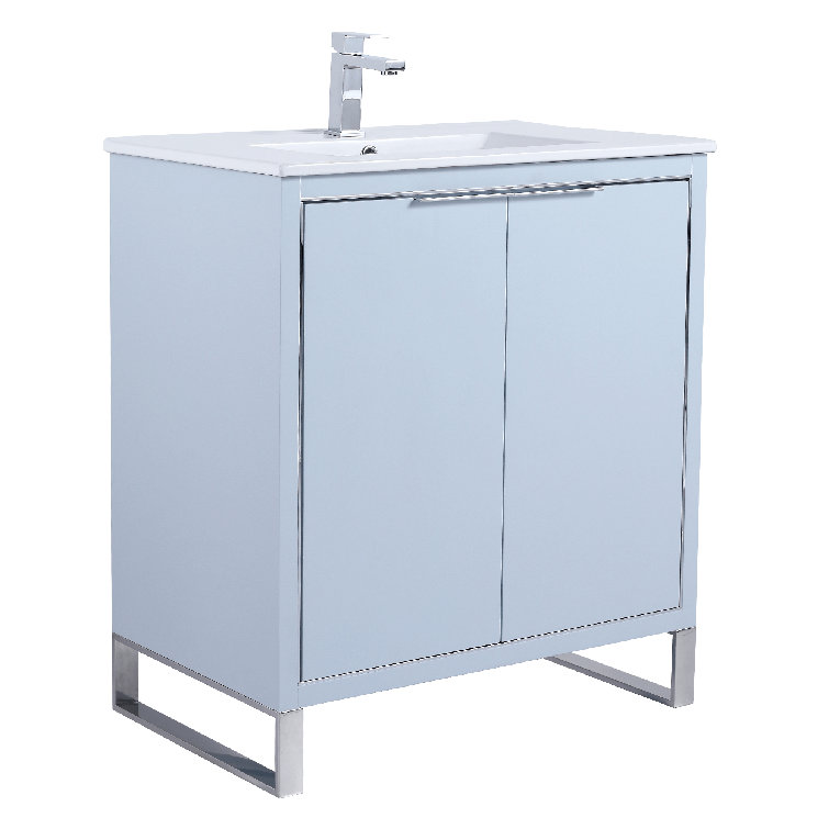 Opulence 30'' Walnut Ebony Single Bathroom Vanity with Chrome Hardware