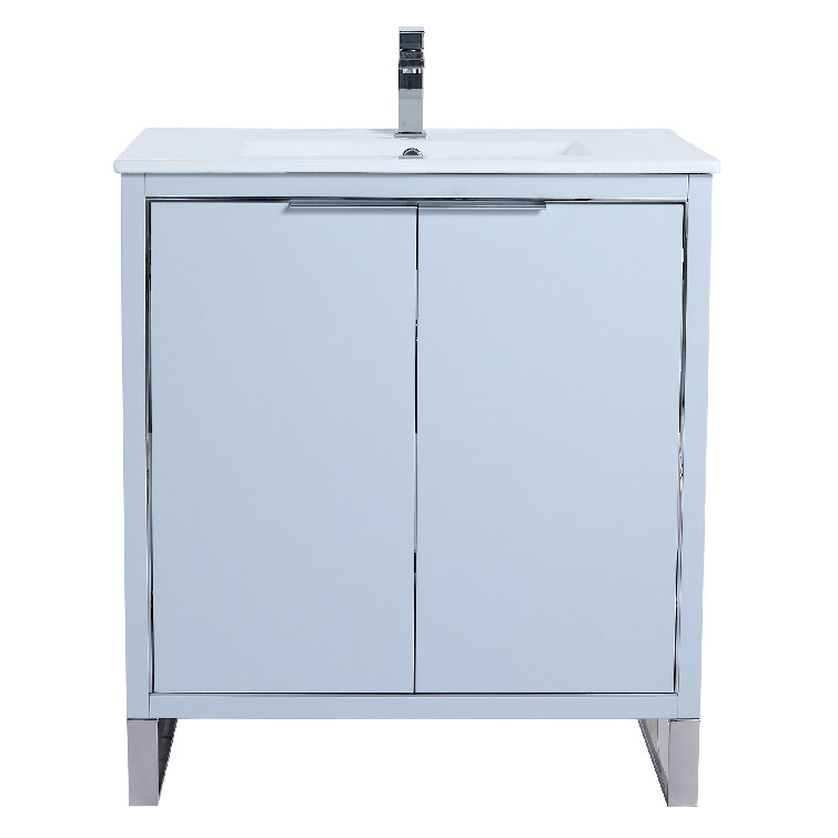 Opulence 30'' Walnut Ebony Single Bathroom Vanity with Chrome Hardware
