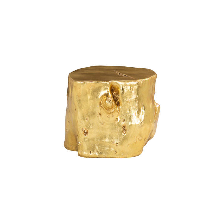 Large Gold Leaf Resin Log Storage Stool