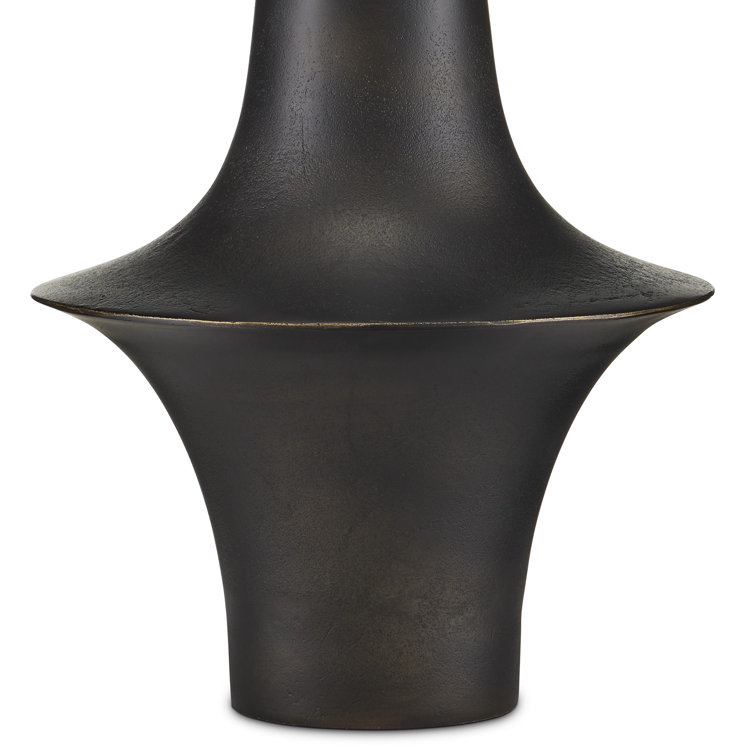 Silvestri Black Cast Aluminum Table Lamp with Linen Shade