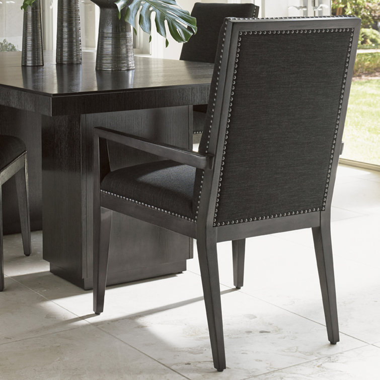 Carrera Vantage Contemporary Carbon Gray Upholstered Arm Chair