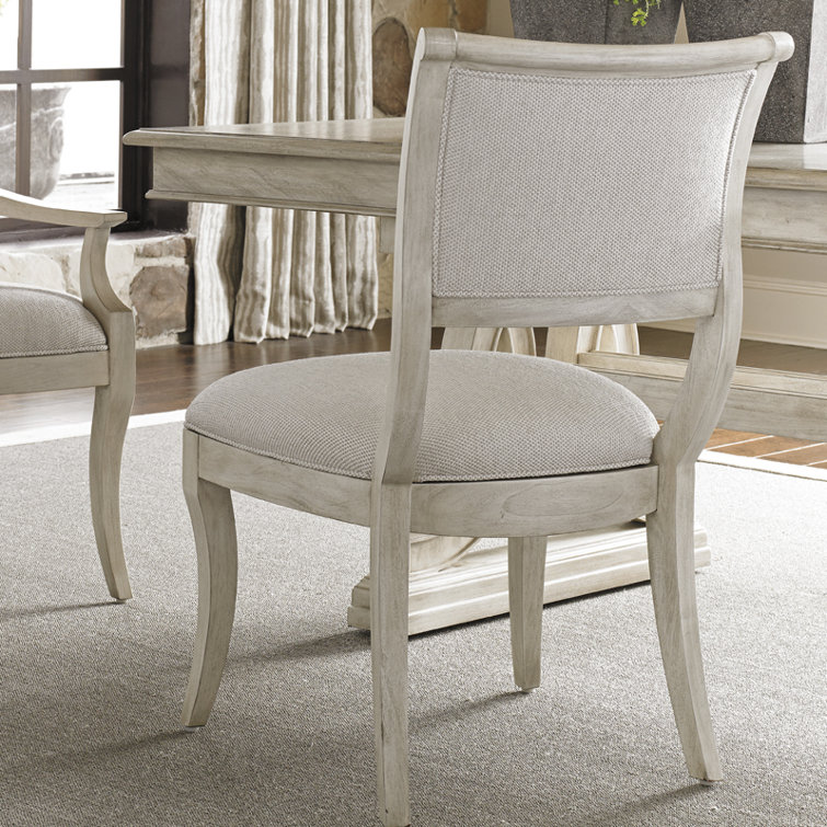 Transitional Cream Upholstered Wood Side Chair 22"x25.5"