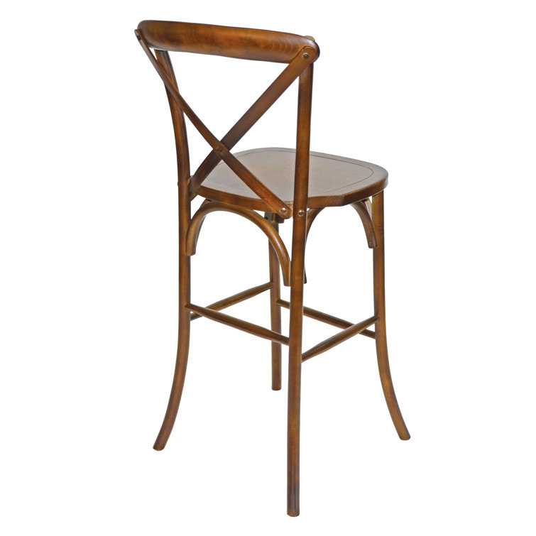Antique Elmwood Natural Seat 30'' Square Bar Stool