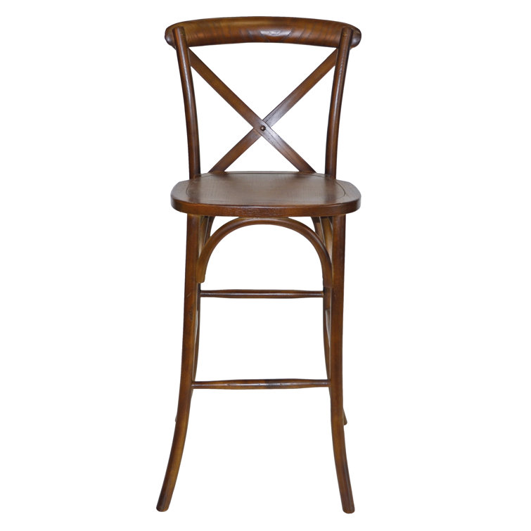 Antique Elmwood Natural Seat 30'' Square Bar Stool