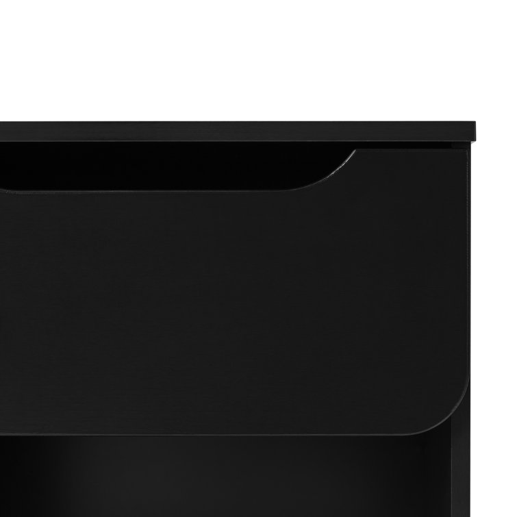 Sleek Black Scandi-Inspired 1-Drawer Nightstand