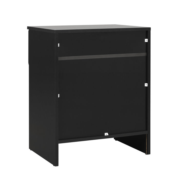 Sleek Black Scandi-Inspired 1-Drawer Nightstand