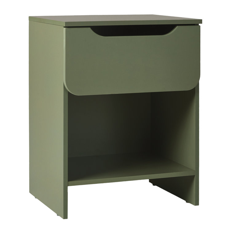 Scandi Minimalist Green 1-Drawer Nightstand
