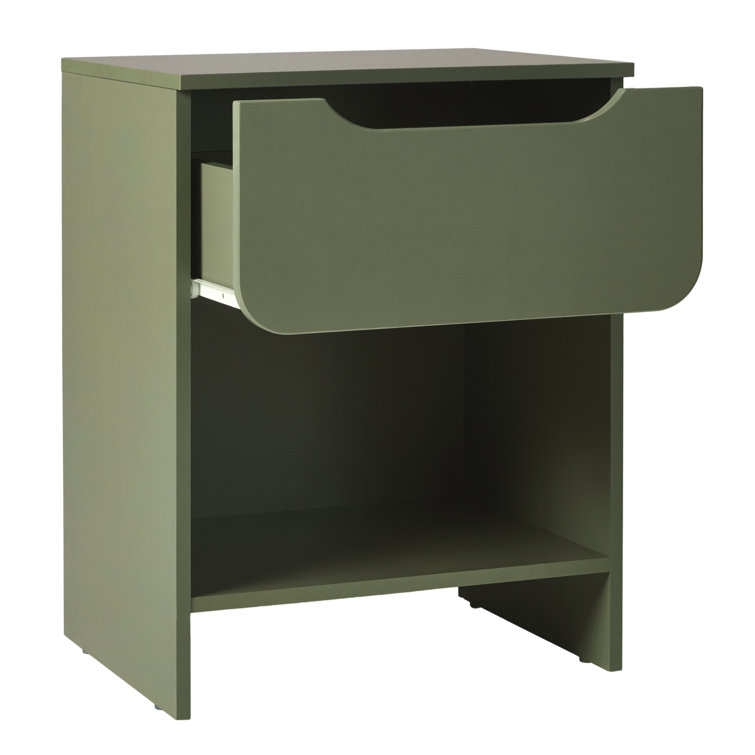 Scandi Minimalist Green 1-Drawer Nightstand