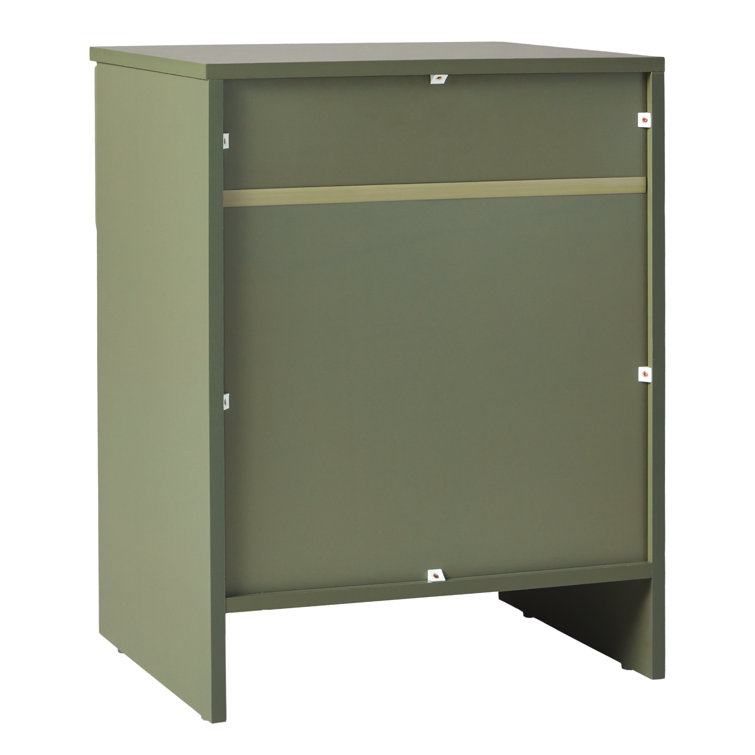 Scandi Minimalist Green 1-Drawer Nightstand