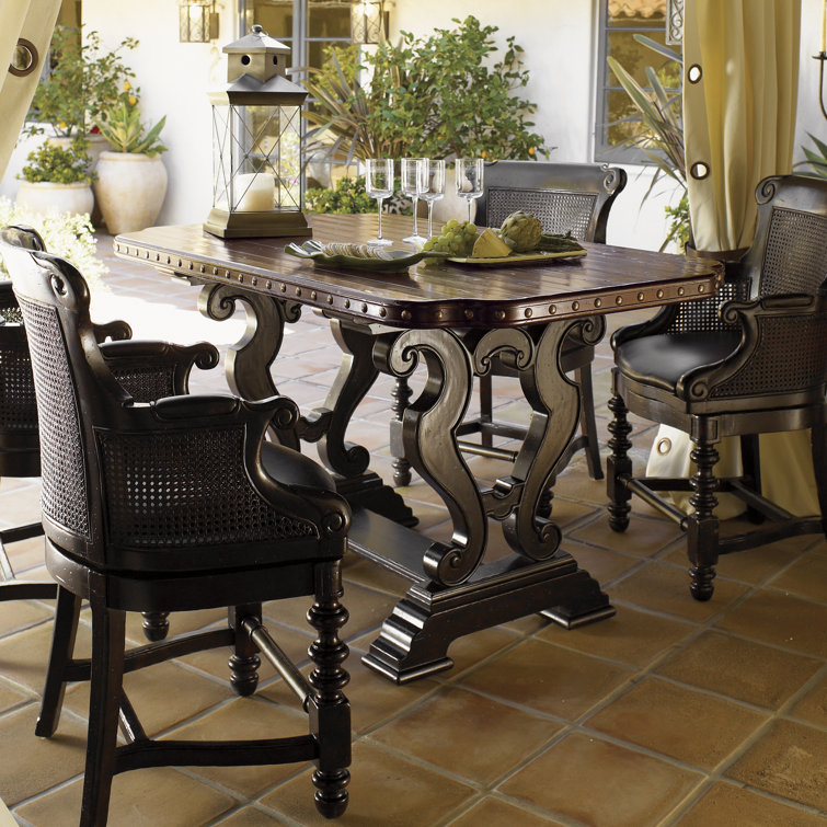 Kingstown Sienna Rectangular Brown Wood Counter Height Dining Table
